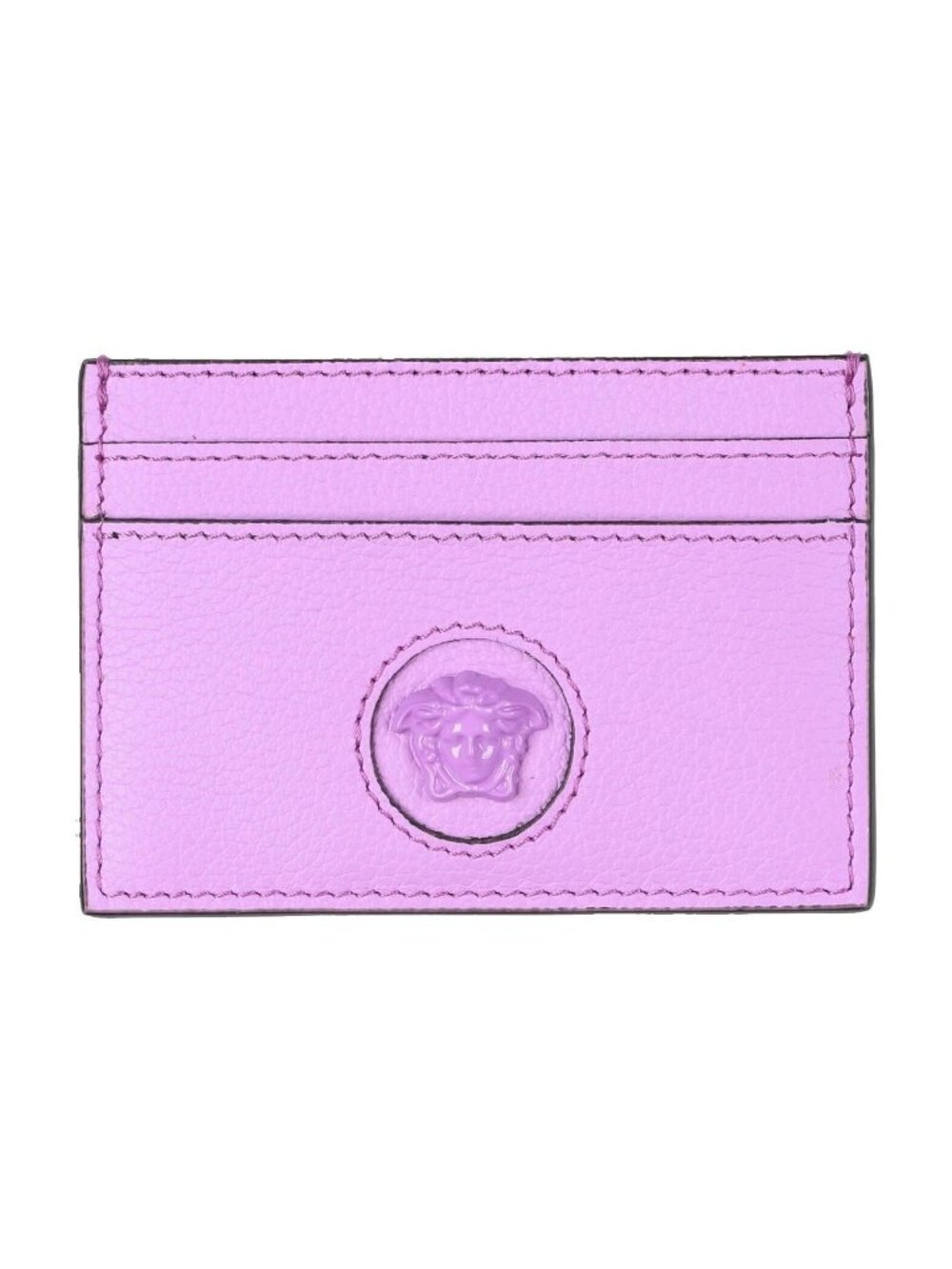 Versace Medusa Head Pink Gold Leather Card Case Holder NWT